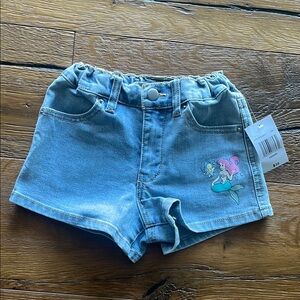 Kids Denim Shorts with Ariel Print